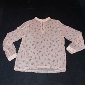 Open shoulder pink blouse. Size small.
